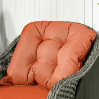 Outsunny Four-Piece Rattan Sofa Set, with Glass-Top Table - Orange(m-8)