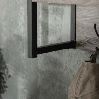 HOMCOM Wall Coat Rack with 4 Hooks Floating Shelf with Storage Rack for Keys, Clothes, Bags for Hallway, Entryway, 80 x 20 x 22.5 cm, Grey(m-8)