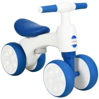 AIYAPLAY Bicicleta sin Pedales para Niños de 18-36 Meses Bicicleta de Equilibrio con Manillar Antideslizante y 4 Ruedas 56x30x42 cm Azul(m-1)