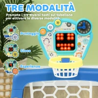 AIYAPLAY Gioco per Bambini con Rete da Calcio, Canestro Basket Regolabile e Buca da Golf, 54x38.8x60.4-68 cm(m-5)