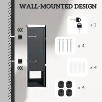 HOMCOM Wall Mounted Post Box with Viewing Window, 2 Lock, Modern Galvanised Steel Mailbox with Copper Core, Weatherproof Letterbox for Outdoor Use, Easy to Install, Silver(m-7)