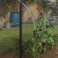 Outsunny Serra per Piante con Rete a Tunnel, con Porta a Cerniera, 1.2x3x1.5m, Nero(m-8)