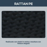 Outsunny Set Mobili da Giardino 5pz Set Tavolo da Pranzo con 4 Sedie con Cuscini Combinabili a Rettangolo, Nero, 109x109x72 cm(m-7)