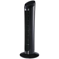 HOMCOM Ventilateur colonne silencieux et puissant 45W ventilateur tour 3 vitesses et oscillant 70°, pour chambre, bureau, 27 x 27 x 75 cm, noir(m-1)