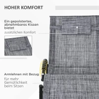 Outsunny Schaukelstuhl Gartenstuhl Liegestuhl, inkl. Kopfstütze, 155 cm x 61cm x 88 cm, Grau(m-4)