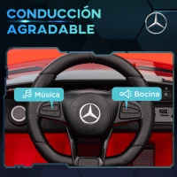 AIYAPLAY Coche Eléctrico para Niños de +3 Años Mercedes-Benz AMG GTR con Batería 12V Mando a Distancia Faros Bocina Música Rojo(m-6)