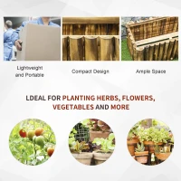 Outsunny 100L Raised Flower Bed Wooden Rectangular Planter Container Box Flower Pot Herb Pot 100L x 38.5W x 40H (cm)(m-4)