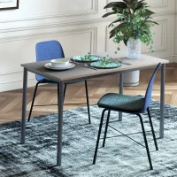 HOMCOM Dining Table w/Steel Frame，Kitchen Table for 4 People，75H x 120L x 70Wcm，Minimalistic Style for Living Room, Dining Room Grey(m-10)