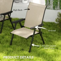 Outsunny Set of Four Folding Outdoor Chairs - Brown/Black(m-6)