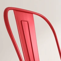 HOMCOM Set 2 Sgabelli da Cucina di Design con Schienale Rimovibile e Poggiapiedi, in Metallo, 44x46x116 cm, Rosso(m-9)