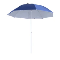 Outsunny 2m UV Protection Fishing Beach Umbrella Brolly Shelter w/ Side Panel Tent Blue(m-10)