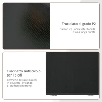 HOMCOM Scrivania Angolare per Studio e Ufficio con 2 Cassetti e 2 Ripiani, in Legno, 117x82x74 cm, Nero(m-7)