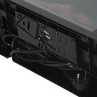 HOMCOM Cheminée électrique à Effet de Flamme poêle Style Contemporain Thermostat 600-1200 W Noir(m-8)