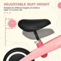AIYAPLAY Baby Balance Bike, with Adjustable Seat, for 1.5-3 Years - Pink(m-5)