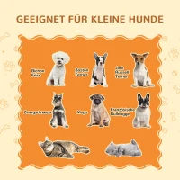 PawHut Haustiertreppe Hundetreppe, 3 Stufen, Kiefernholz, 46 cm x 54 cm x 42,5 cm,  Braun + Schwarz(m-4)