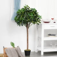 Outsunny Arbre Artificiel Plante Artificiel Alstonia scholaris Hauteur 1,2 m Tronc Branches Lichen 693 Feuilles Grand réalisme Pot Inclus(m-2)