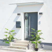 Outsunny 100cm/3.3FT Artificial Monstera Tree Decorative Cheese Plant 21 Leaves with Nursery Pot, Fake Tropical Palm Tree for Indoor Outdoor Décor, Set of 2(m-10)