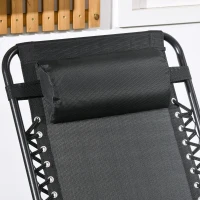 Outsunny Outdoor Schaukelstuhl, wetterfest, klappbar, mit Kopfkissen, bis 120 kg, Schwarz(m-7)