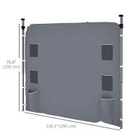 Outsunny 195 x 295cm Replacement Gazebo Sidewall - Grey(m-3)