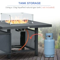 Outsunny 6-Piece Aluminium Garden Furniture Set with Fire Pit Table, Outdoor Dining Sofa Set with Cushions, Loveseats and Footstools, Sectional Corner Conservatory Furniture for Patio, Grey(m-5)