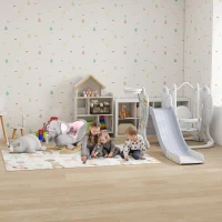 HOMCOM Kinderspielmatte Spielteppich Zwei-Seitige Kinder-Matte Tierische und Fische Muster faltbar leicht rutschfest wasserabweisend pädagogisch XPE mehrfarbig 200x150x1 cm(m-9)