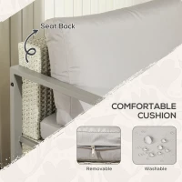 Outsunny Six-Piece Rattan Garden Sofa Set - Light Grey(m-5)