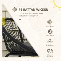 Outsunny Three-Piece Rattan Bistro Set - Black(m-5)