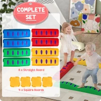 AIYAPLAY 12-Piece Kids Balance Beam Stepping Stones, with Non-Slip Foot Pads, Multicoloured(m-7)