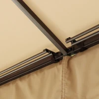 Outsunny Pavillon Gartenpavillon 3x4 m Gartenzelt Festzelt Partyzelt mit 4 x Seitenwände Moskitonetz Metall Polyester Beige(m-8)