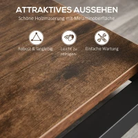 HOMCOM Bücherregal mit 5 Fächer, Standregal, Industriestil, Wohnzimmer, Schlafzimmer, Büro, E1 Spanplatte, Braun, 80 x 30 x 180 cm(m-5)