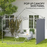 Outsunny 195 x 295cm Replacement Gazebo Sidewall - Grey(m-4)