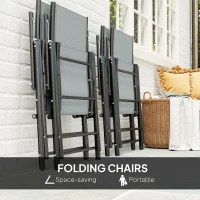 Outsunny Five-Piece Steel Frame Patio Set - Grey/Black(m-4)