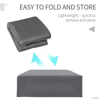 Outsunny 225x210cm Outdoor Garden Rattan Furniture Protective Cover Water UV Resistant Grey(m-4)