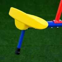 Outsunny Balançoire à bascule pour enfant 3 à 8 ans trébuchet rotatif 360° pied 4 tiges poignée 184 x 76 x 71 cm, multicolore(m-8)