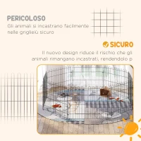 PawHut Recinto per Cani e Cuccioli 8 Pannelli in Acciaio, Gabbia per Cani, Box per Animali Domestici da Interno e Esterno, Ø180x61 cm, Nero(m-8)