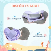 ZONEKIZ Bañera Bebé Plegable con Cojín Almohadillas Antideslizantes Orificio de Drenaje y Agujero de Ducha 83x48x23,5cm Púrpura(m-5)
