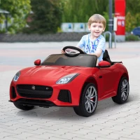 HOMCOM Voiture véhicule électrique enfants 12 V - V. max. 8 Km/h effets sonores + lumineux rouge Jaguar F-Type SVR coupé(m-2)