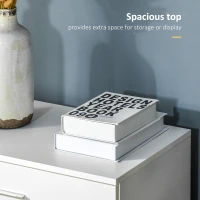 HOMCOM Chest of Drawers, 4 Drawers Storage Cabinet with Metal Rails, Anti-Tip for Playroom, Nursery Room, Hallway, etc(m-5)