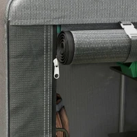 Outsunny Capanno Attrezzi anti UV con Ingresso a Zip, in Acciaio Zincato e Tessuto PE,120x179x165 cm, Grigio Scuro(m-8)