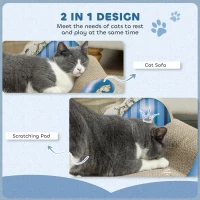 PawHut 2-in-1 Cat Scratching Board with Catnip for Indoor Cats, 26.5 x 57 x 26.5cm, Blue(m-4)