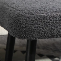 HOMCOM Hocker, Fußstütze, gepolsterter Sitz, Kaschmir-Optik, Stahlbeine, 42 x 42 x 44 cm, Dunkelgrau(m-8)