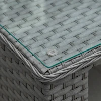 Outsunny 6PC Garden Rattan Sofa Set Bonzer Outdoor Furniture Patio Table Loveseat Stool Lounging Ottoman Aluminium Frame Wicker Weave Conservatory Grey(m-9)