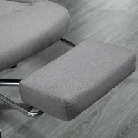 Vinsetto Sedia da Ufficio Ergonomica Girevole, Sedia da Scrivania con Rotelle, Poggiapiedi Retrattile e Reclinabile 135°, Altezza Regolabile, Grigio(m-9)