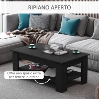 HOMCOM Tavolino da Caffè da Salotto Soggiorno Moderno Design Portata 60kg(m-5)