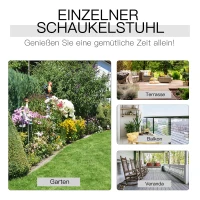 Outsunny Schaukelstuhl aus Holz mit Armlehne Schwingsessel Relaxstuhl Gartenstuhl Weiß 69 x 86 x 115 cm(m-6)