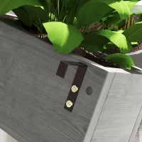 Outsunny Wall-mounted Wooden Garden Planters with Trellis, Drainage Holes and 3 Planter Boxes for Patio, Grey(m-9)