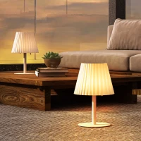 Outsunny Outdoor Solar Table Lamp, Cordless LED Desk Lamp with Rechargeable Battery, Dimming Brightness, USB(m-8)