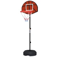 SPORTNOW Canestro Basket con Bersaglio Freccette 2 in 1, in Acciaio e PE, 38.5x48.5x179 cm, Nero e Marrone(m-10)