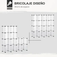 HOMCOM Armario Modular de Plástico Zapatero Organizador con 16 Cubos para Entrada Pasillo Dormitorio 125x32x125 cm Transparente(m-5)
