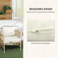 Outsunny 3-teiliges Bistro-Set Gartenmöbel-Set Gartensitzgruppe, PE-Rattan, 72 cm x 66 cm x 64 cm, Gelb+Creme(m-5)